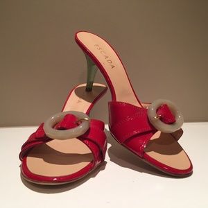 Escada Red Kitten Heels